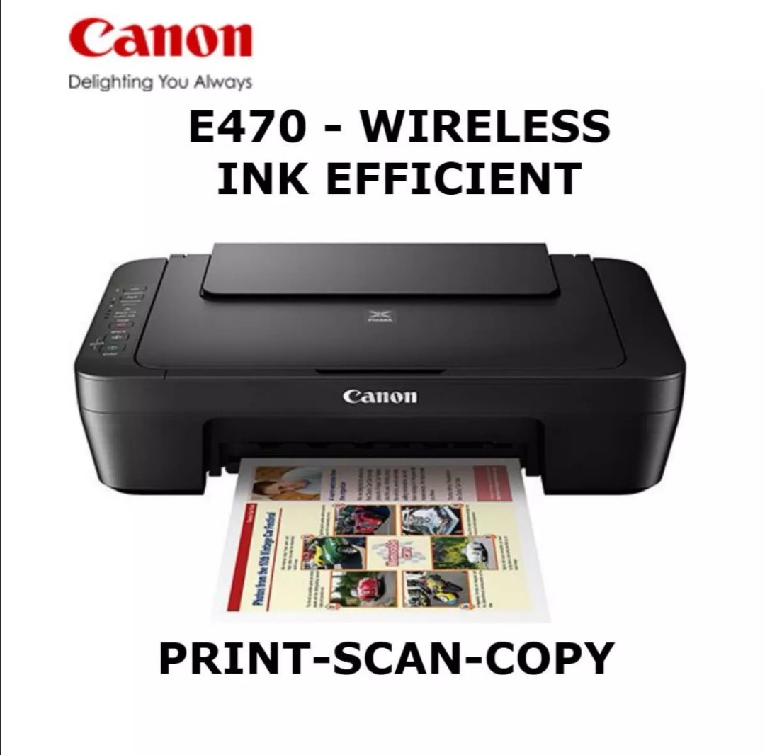 Canon Pixma E470 All-in-One Inkjet Printer - WI-FI Printer. 