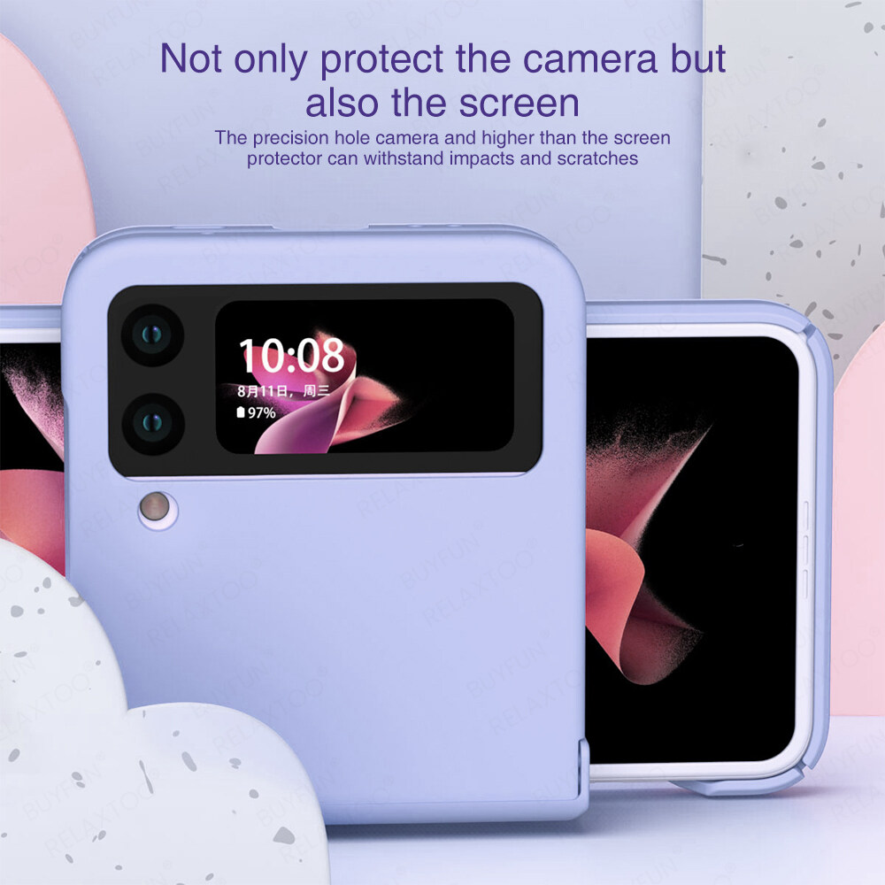 For Samsung Galaxy Z Flip4 5G Case Ultra Thin Matte Macaron One-piece Shockproof Rigid Phone Case Folding Flip Protective Back Cover Samsung Z Flip 4 5G Z Flip4. 