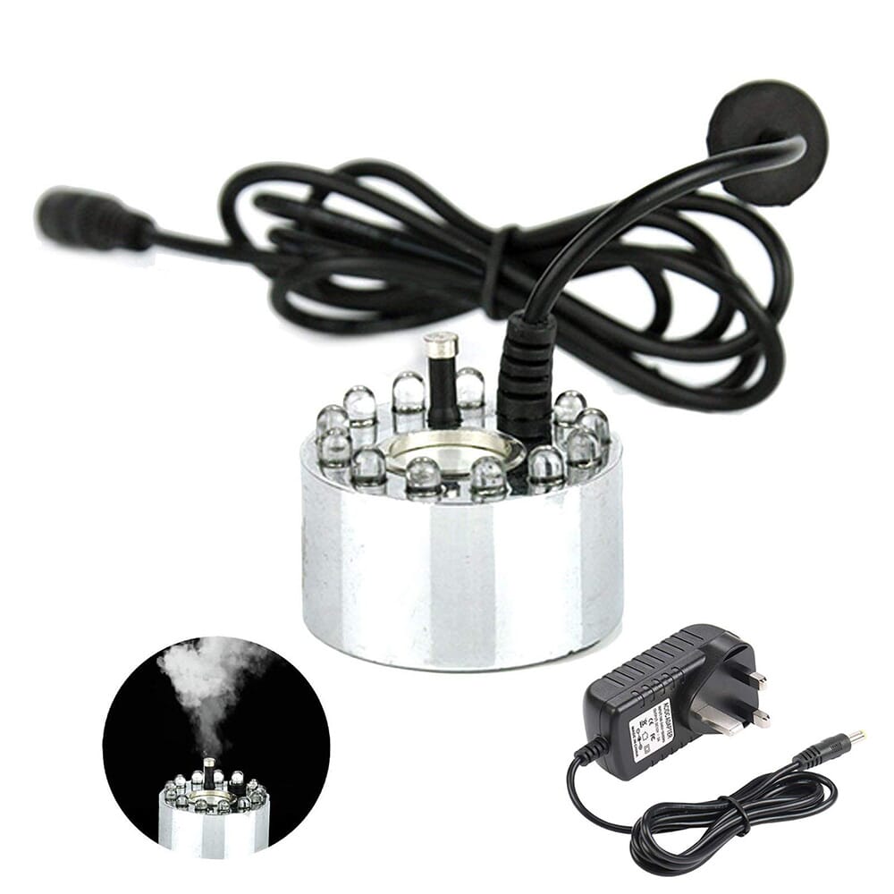 lIncubator Humidity/ humidifier/LED Mist maker Ultrasonic Mist Maker Fogger Water Fountain Pond Rockery Fishtank Vase Birdbath Atomizer Air Humidifier Mist Maker With Adapter