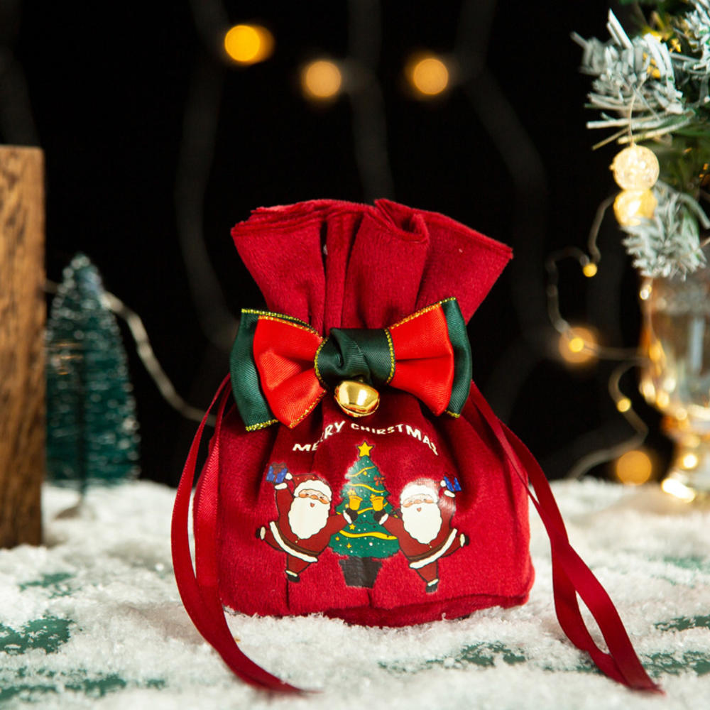 Christmas Eve Box Cookies Candy Packing Gifts Bags Flannel Velvet