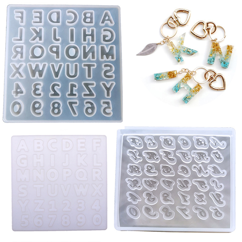 Crystal Epoxy Resin Mold Alphabet Letter Number Pendant Casting Silicone Mould Sunlight Mall. 