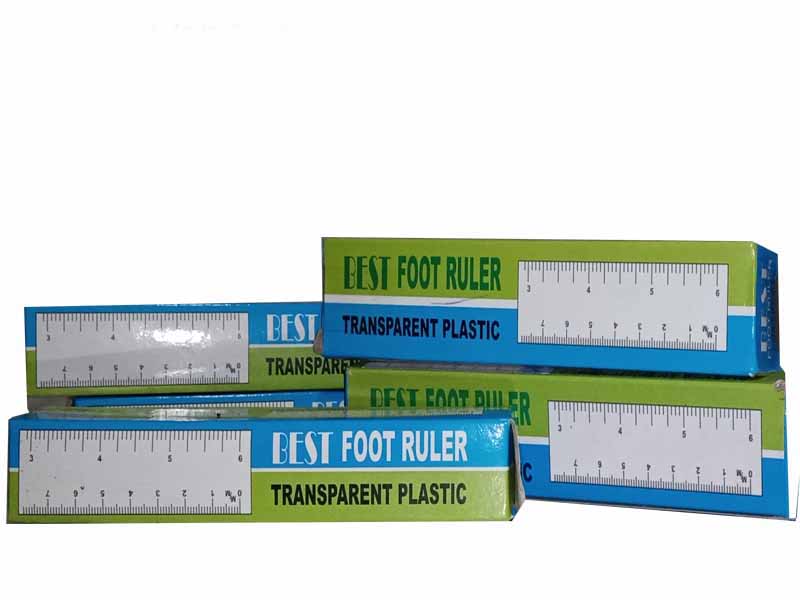 Best Stationary Transparent Plastic Foot Ruler - 6 Inch (1/2 Foot) or 12 Inch (1 Foot)