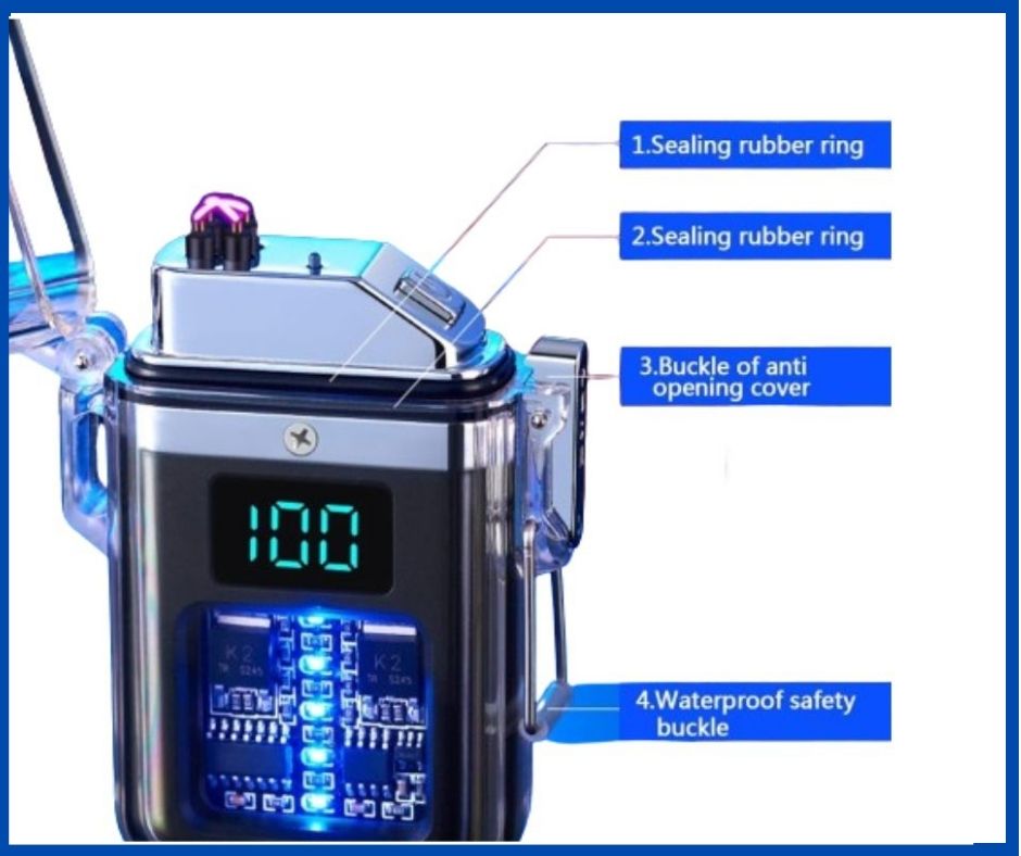 Double Arc Plasma Lighter, USB Rechargeable Lighters Flameless, Waterproof,Windproof, Lanyard, Outdoor Camping Accessories. 