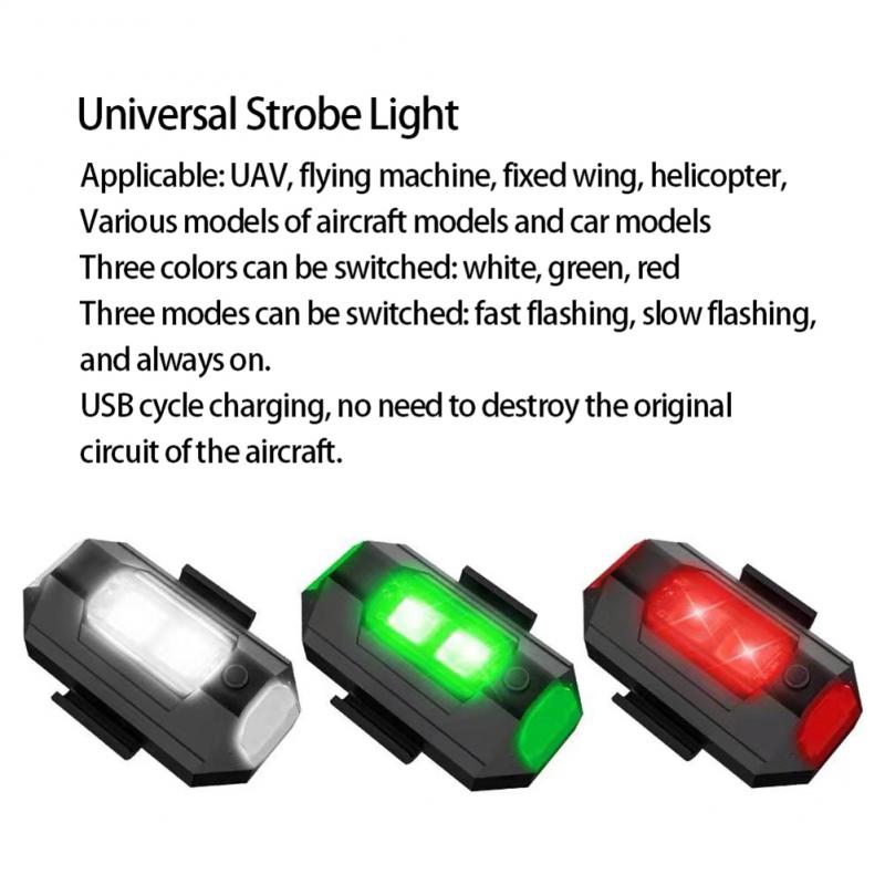 LED flash drone aircraft light usb rechargeable model airplane fixed wing / Motorcycle Light. 