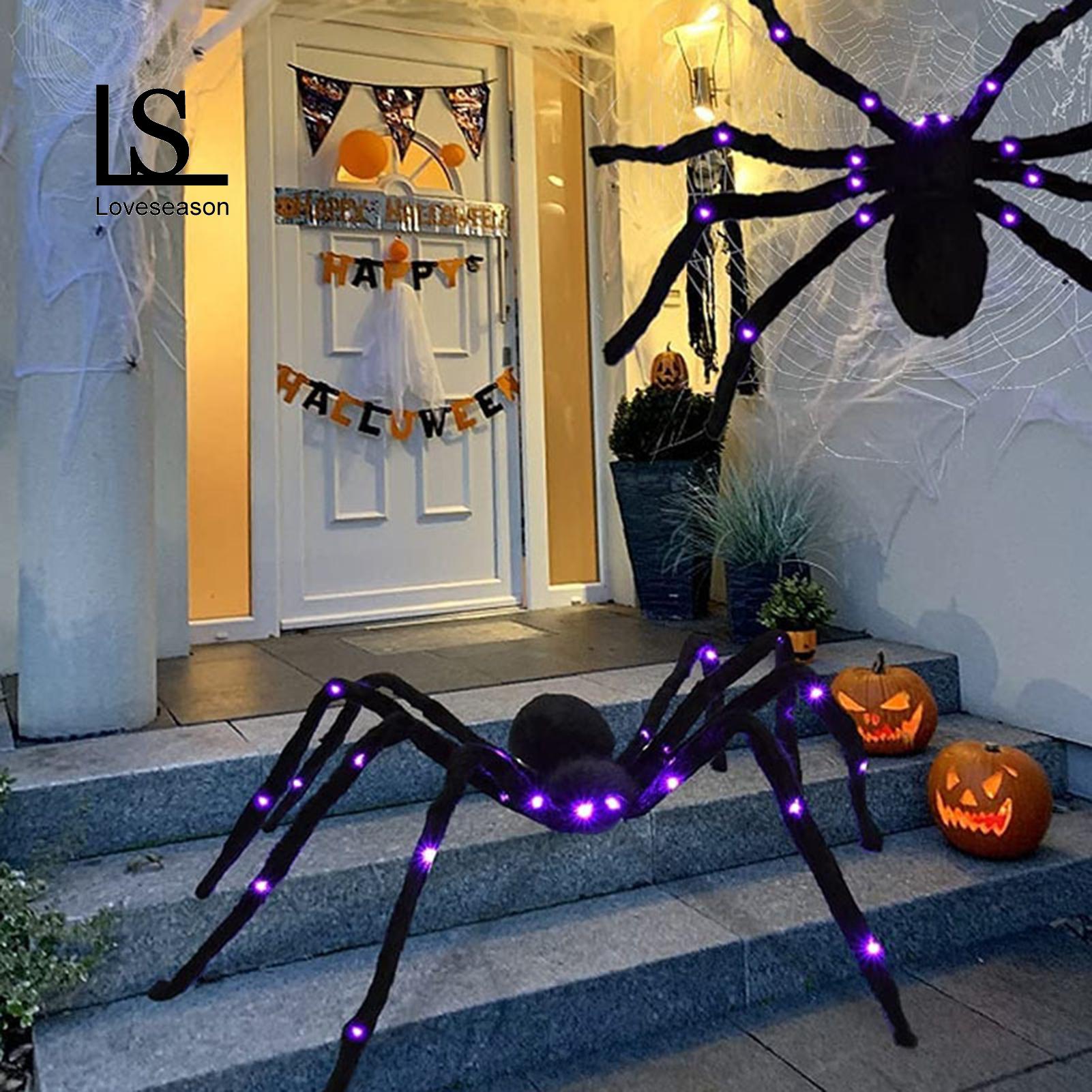 Spooky Spider Decoration Spooky Glowing Spider Decoration Realistic Halloween Prop with Led Lights less Than Spider Ornament
