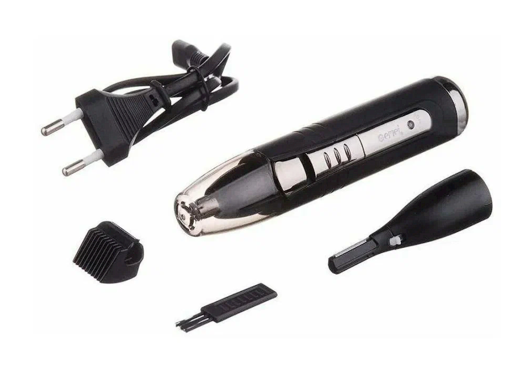 Geemy GM-3109 2 In 1 Rechargeable Nose And Ear Hair Black Trimmer. 