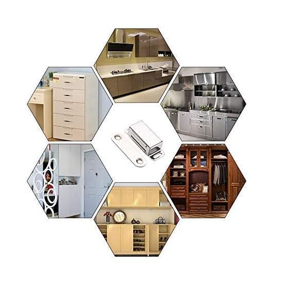 6 Pack Magnetic Door Catch Ultra Thin Cabinet Magnetic Catch Adhesive Black Cabinet Door Magnets For Cupboard Wardrobe Closet Magnetic Cabinet Latch - View #10