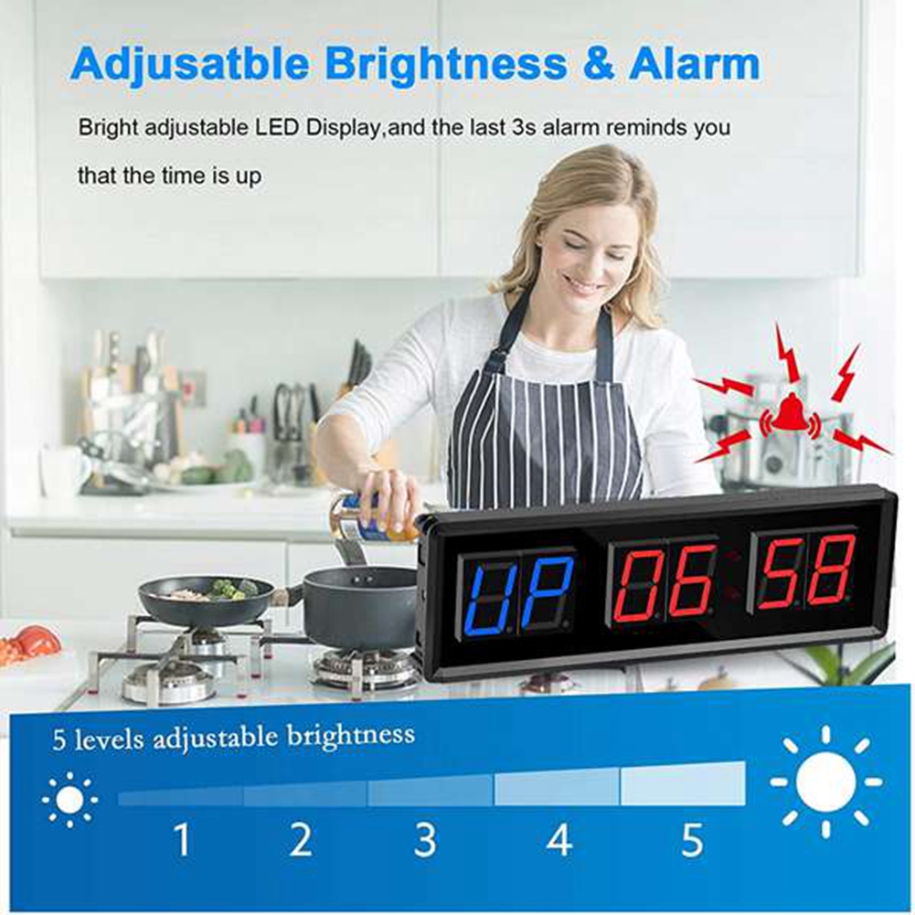 Gym Timer,LED Interval Timer Digital Countdown Wall Mounted Clock