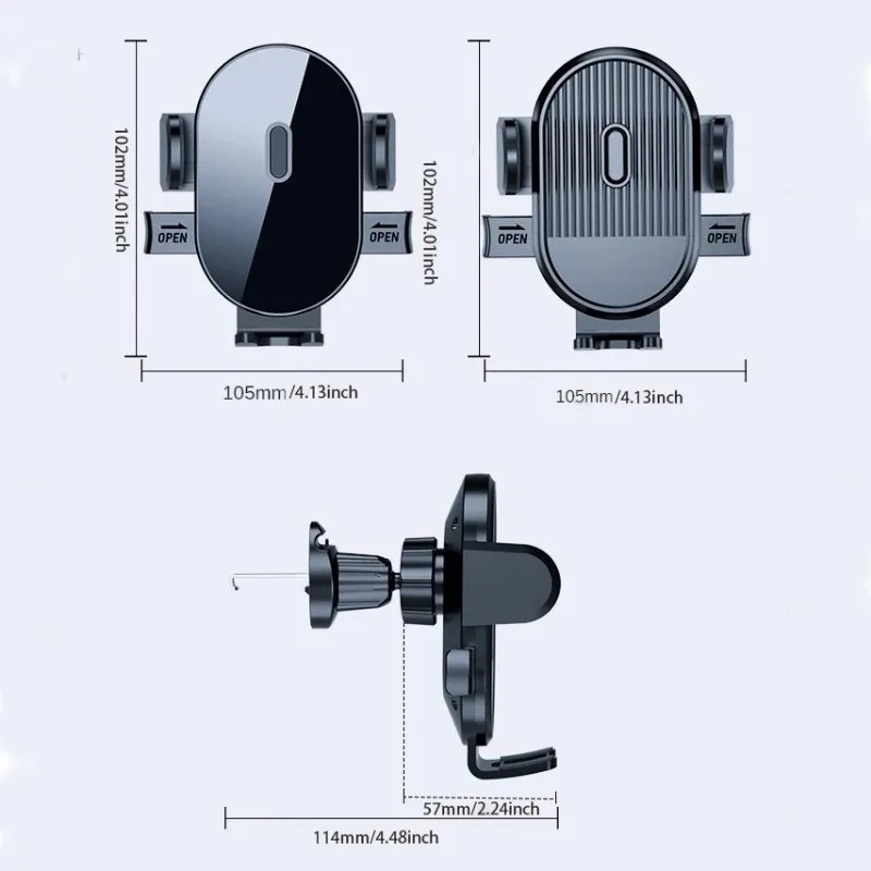 Car Phone Holder Mount, 2024 Upgrade Auto Locking Universal Phone Holder with Hook Clip for Car Air Vent. 