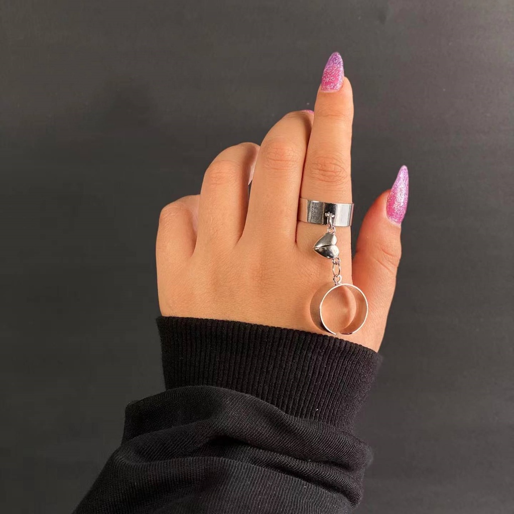 Fashion New Chain Stitching Magnetic Love Ring Opening Couple Rings Adjust. 