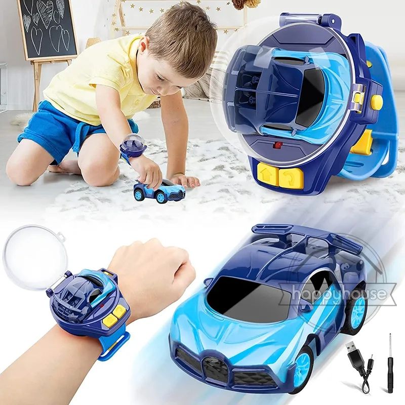 Boy Girl Mini Remote Control For Kids With Protective Cover USB Charging Alloy Adjustable Strap Racing Car Watch Toy Birthday. 