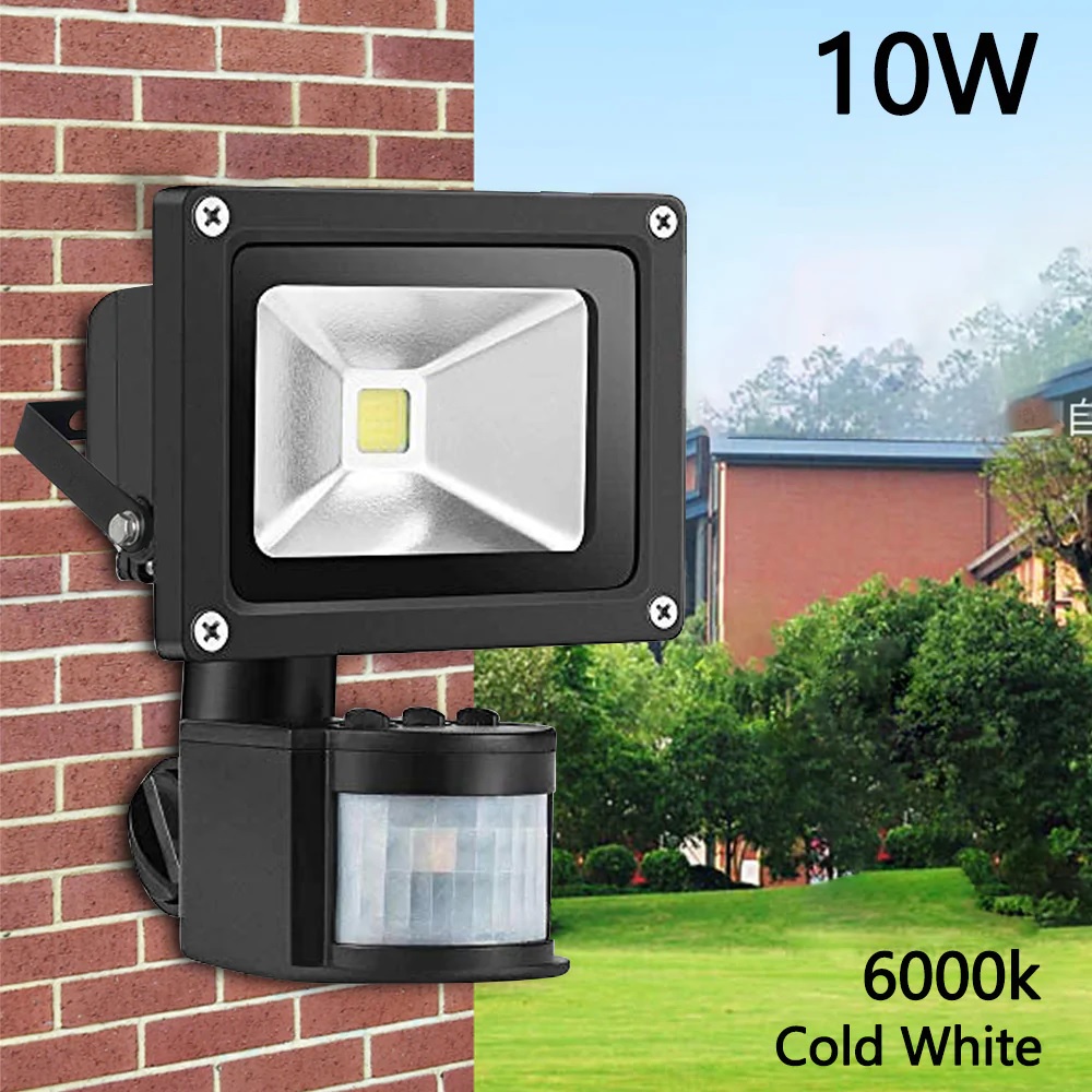 LUMINTURS PIR Motion Sensor LED Flood Light – 10W, Auto On/Off, Outdoor