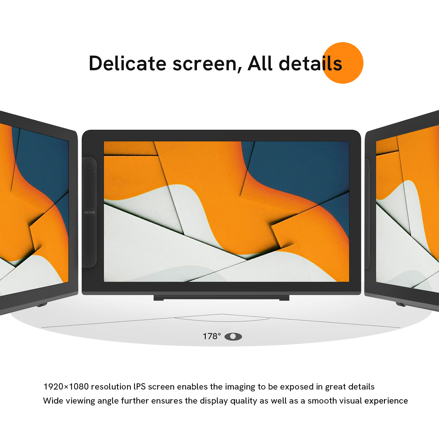 Veikk Studio VK2200 Pro Lukisan Pen Paparan Grafik Monitor Ips Monitor 8192 Tahap Tekanan Pen Lukisan Pen Pen Tablet Dual Monitor dengan 2 Disesuaikan Cepat Dial 8 Express Kunci dan Boleh Laras Berdiri 21.5 Inci. 