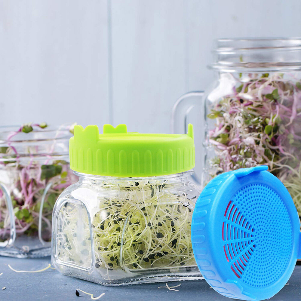 【ZOSR】Eco-friendly Safe Seeds Planting Sprouting Lid Bottles Mesh Cover for Wide-mouthed Mason Jar. 