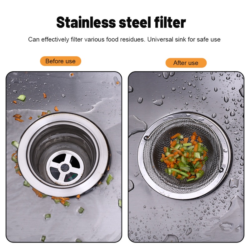 1Pc Water Sink Filter Shower Drain Hole Anti Blocking Mesh Stainless Steel Sink Strainer Floor Drain with Handle Kitchen Gadgets. 