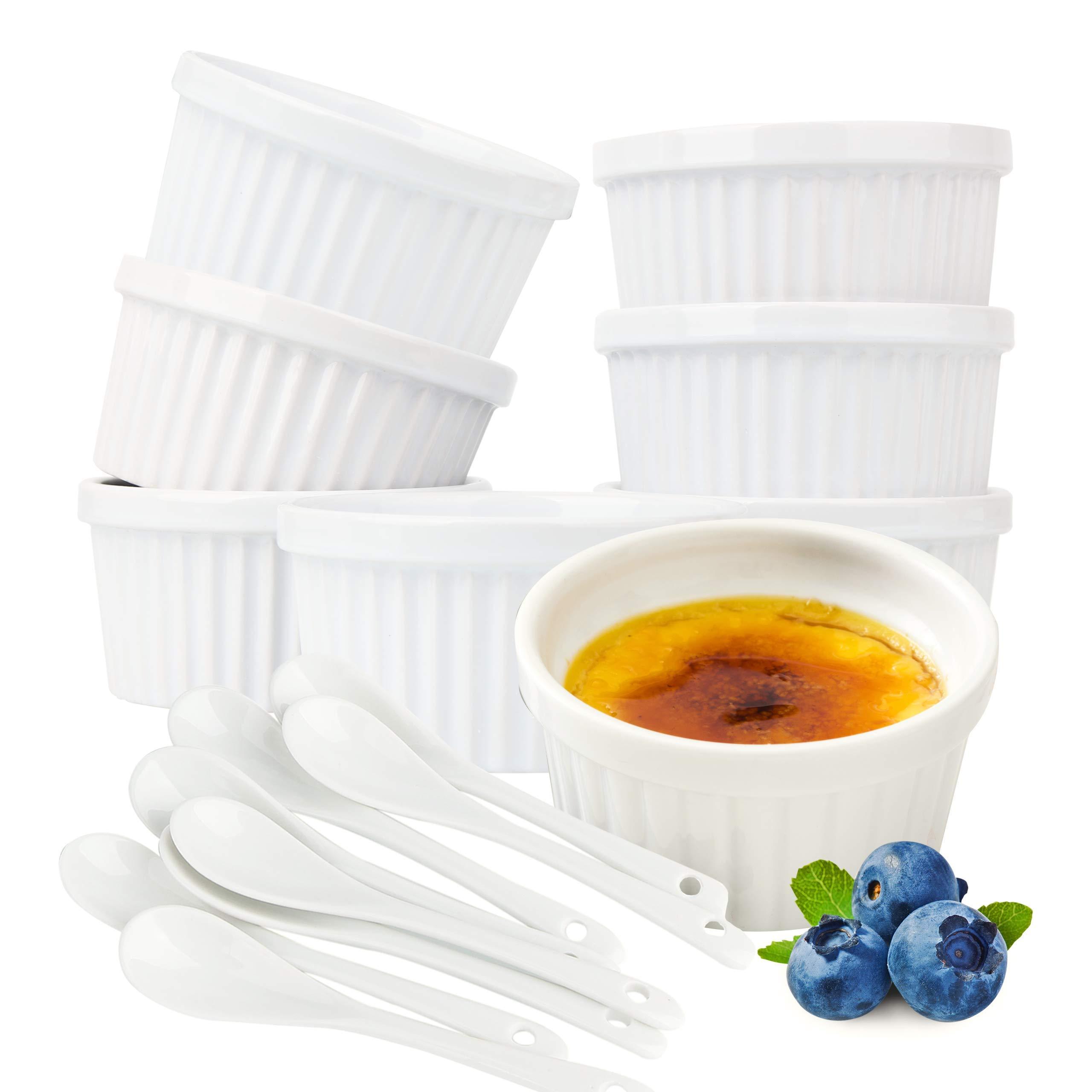 Home Ramekins Amosfun 5pcs Porcelain Ramekins Dessert Souffle Baking Dishes Dipping Bowls