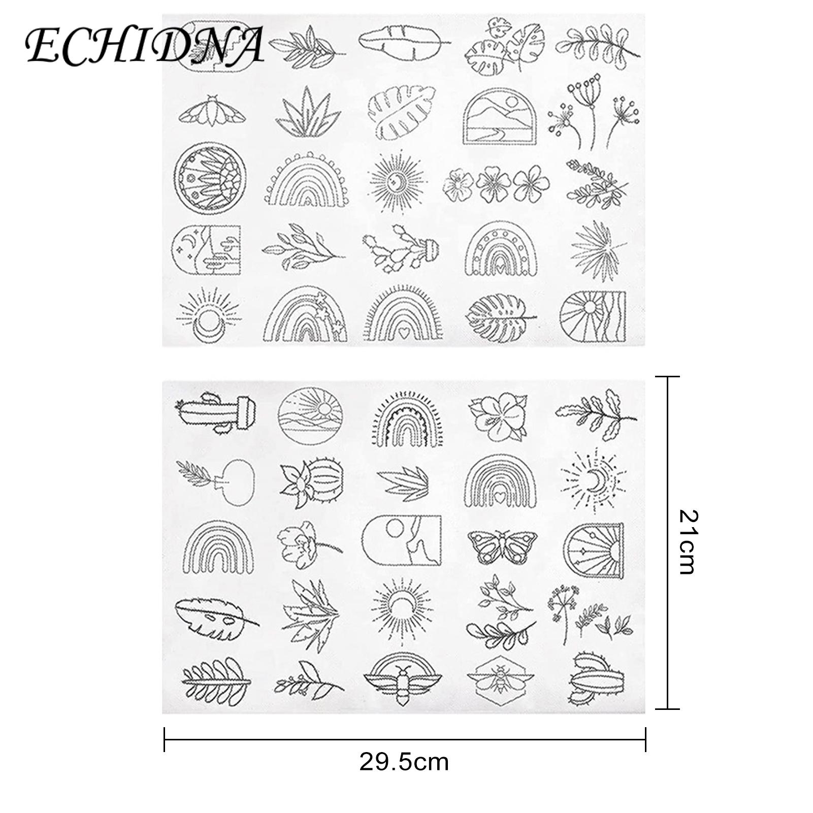 Peel Stick Embroidery Pattern 50pcs Easy to Use Beautiful Flower Leaf Embroidery Patterns for Home Diy Craft Embroidery Pattern. 