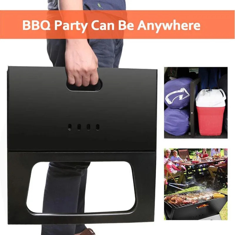 Bbq Machine Bbq Collection Portable Charcoal Grill  Charcoal Grill, Folding X Type Portable Lightweight Barbecue Grill Tools, For Outdoor Grilling Cooking Camping Hiking Picnics (Grill) Big Bbq Grill Large Size  - Black Bbq ග්‍රිල් විශාල ප්‍රමාණය - කළු. 