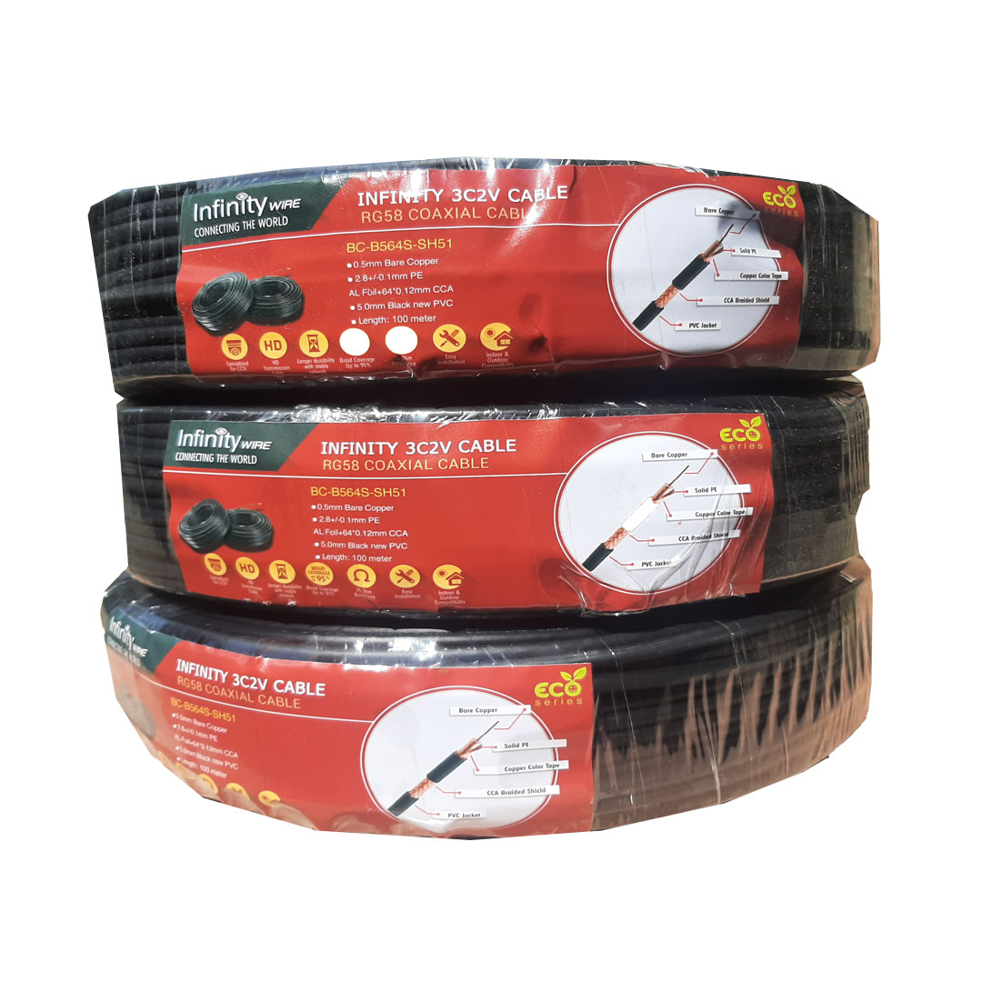 Infinity CCTV 3C2V RG58 Coaxial Cable 100M
