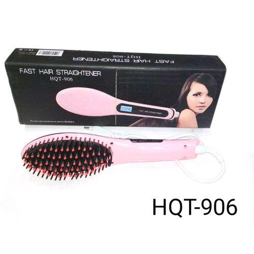 Fast Hair Straightener Hair Brush HQT-906 - Pink. 