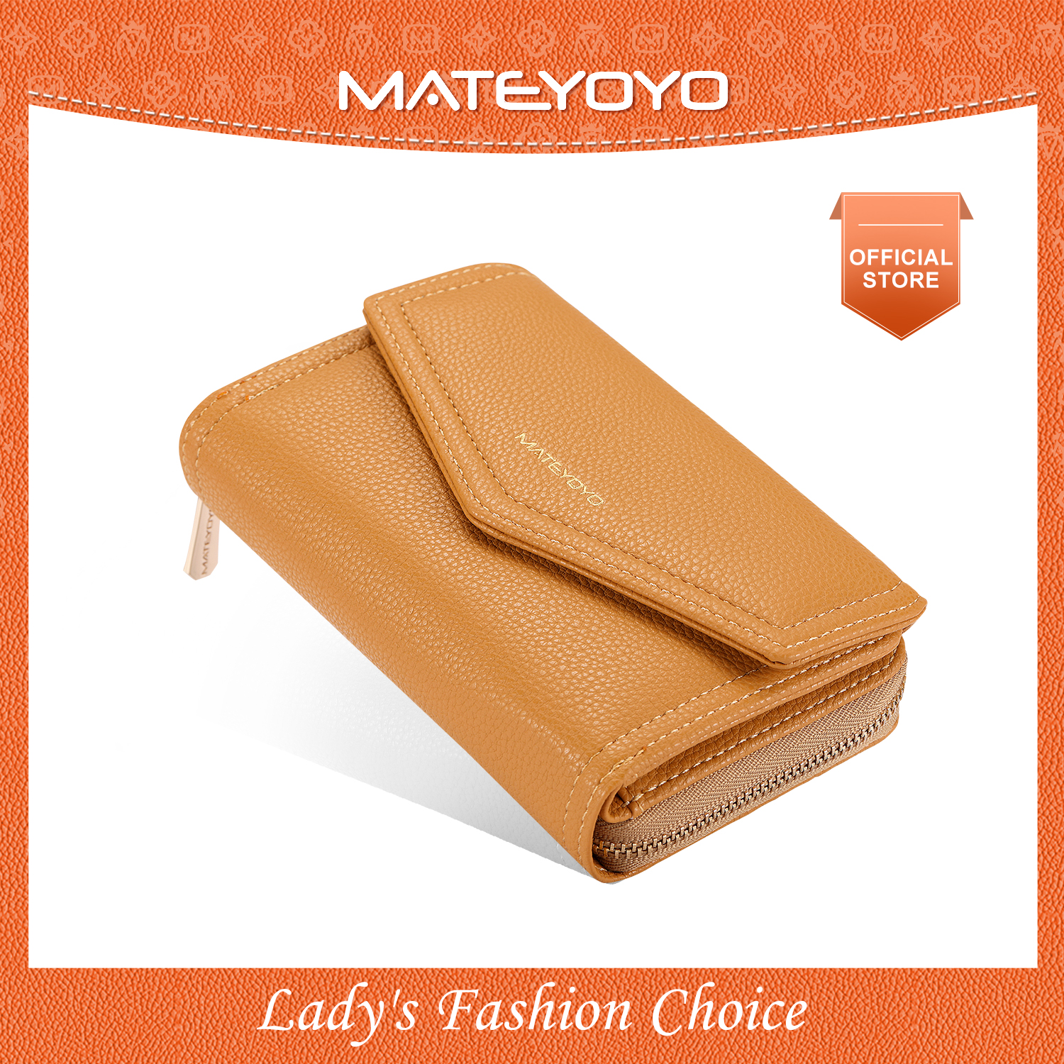MATEYOYO Women's Wallet Simple Fashion Purse Large Capacity Money Bag Multifunctional Clutch Wallet PU Leather Card Wallet Zipper Coin Pocket