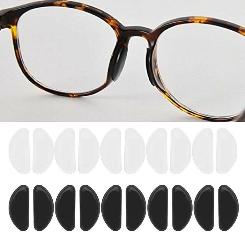 5 Pairs Pack Eyeglass Nose Pads / Anti-Slip Comfort Glasses Retainers / Self Adhesive Soft Silicone Nose Pads