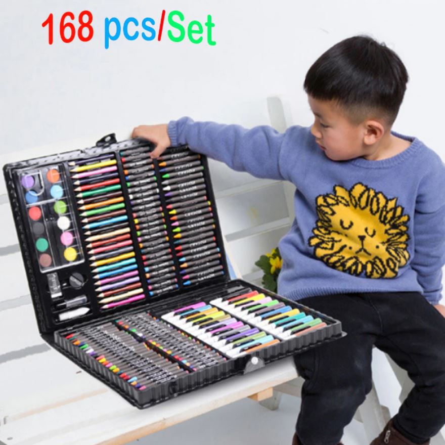 Art Set Drawing Set 168 Pcs Super Mega Art Set Coloring Set For Kids Deluxe Colored Pencil Kit for Artists. 