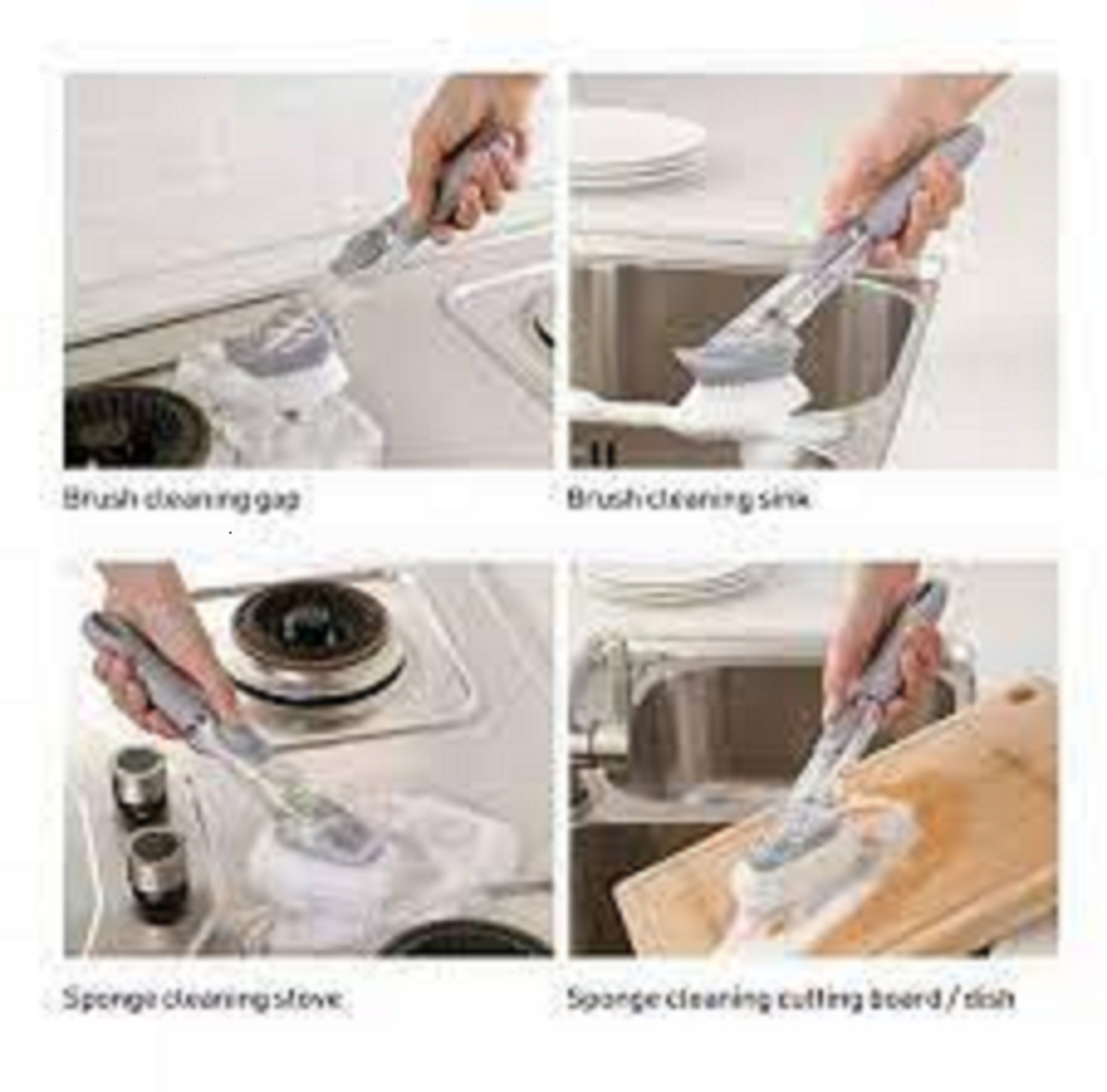 Kitchen Cleaning Brush with Soap Handle Dishwasher Brush,Long Handle Automatic Soap Dispensing Dish Brush Cleaning Brush with Replacement Head. 