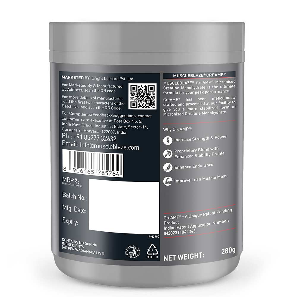 Muscleblaze Creatine Monohydrate CreAMP, 250 g. 