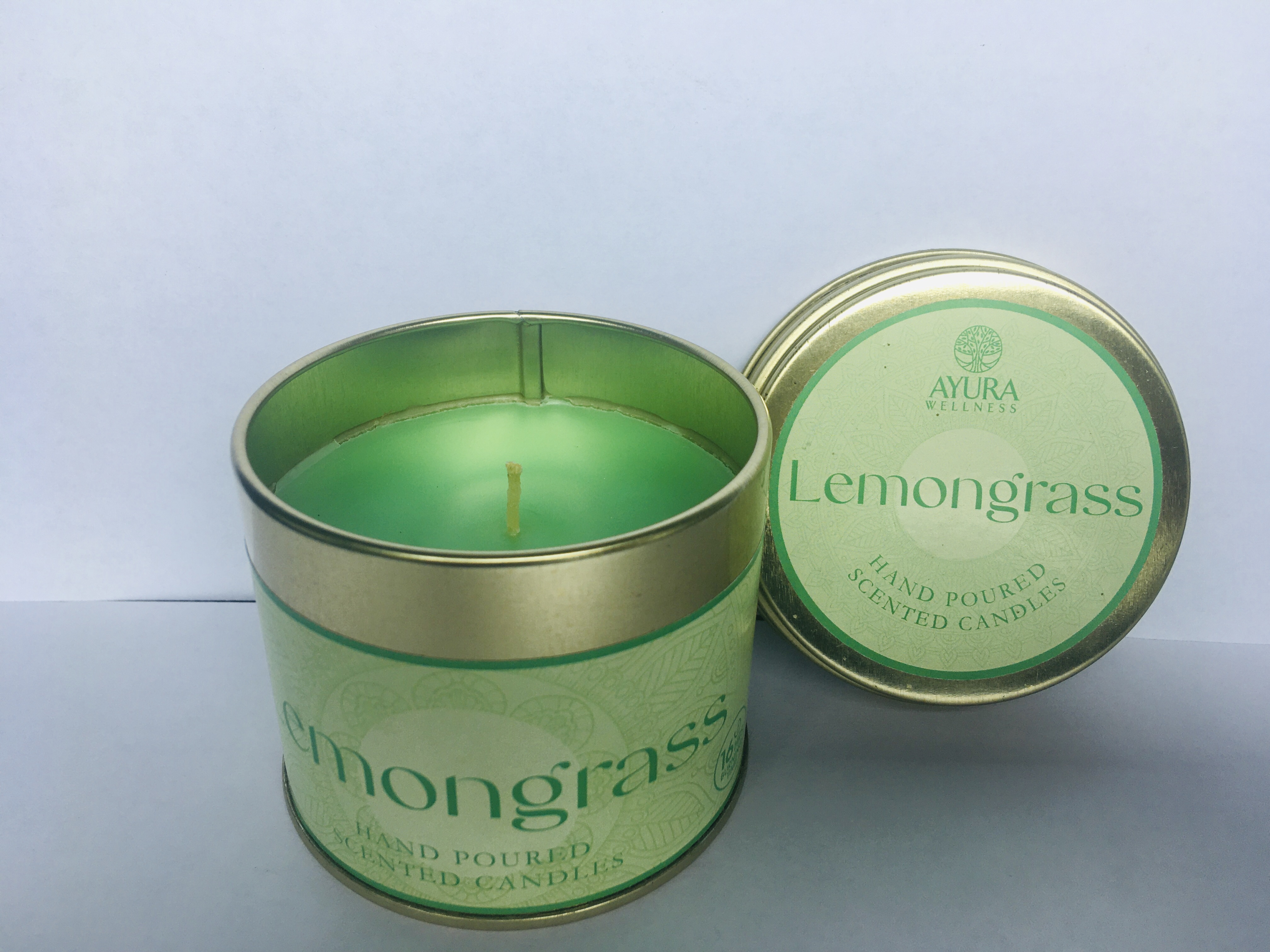 Ayura Wellness Lemongrass scented candle. 
