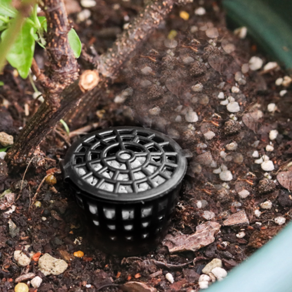 【ZOSR】10/20/30/40/50Pcs Plastic Fertilizer Basket with Lid Corrosion-Resistant Garden Fertilizer Container Mesh Box for Succulent Bonsai Orchid. 