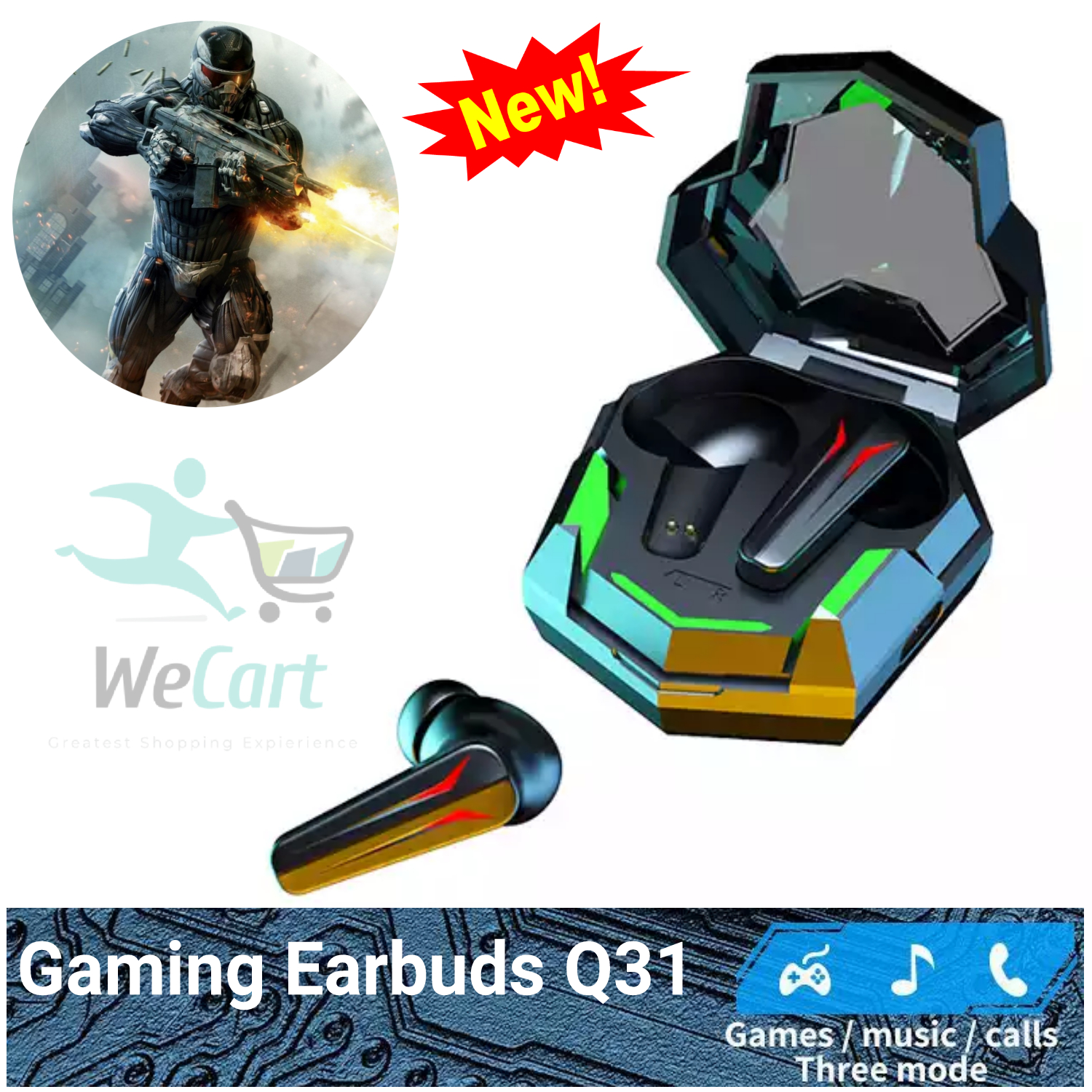Wireless Headset Gaming Earbuds TWS Q31. 