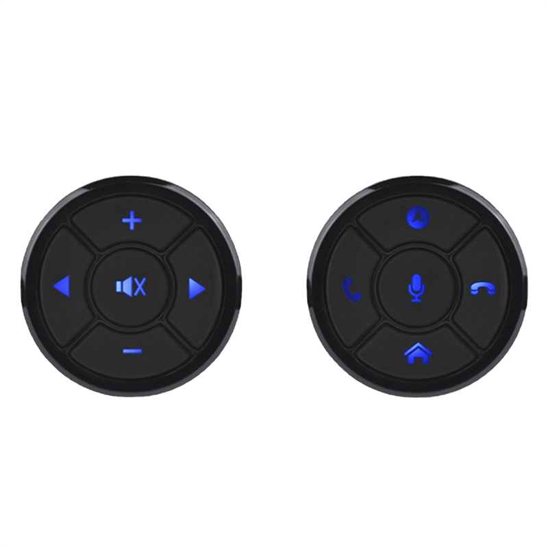 2PCS Car Steering Wheel Control Key Smart Wireless Remote Control Button Accessory Part Kit for Car Navigation DVD Steering Control