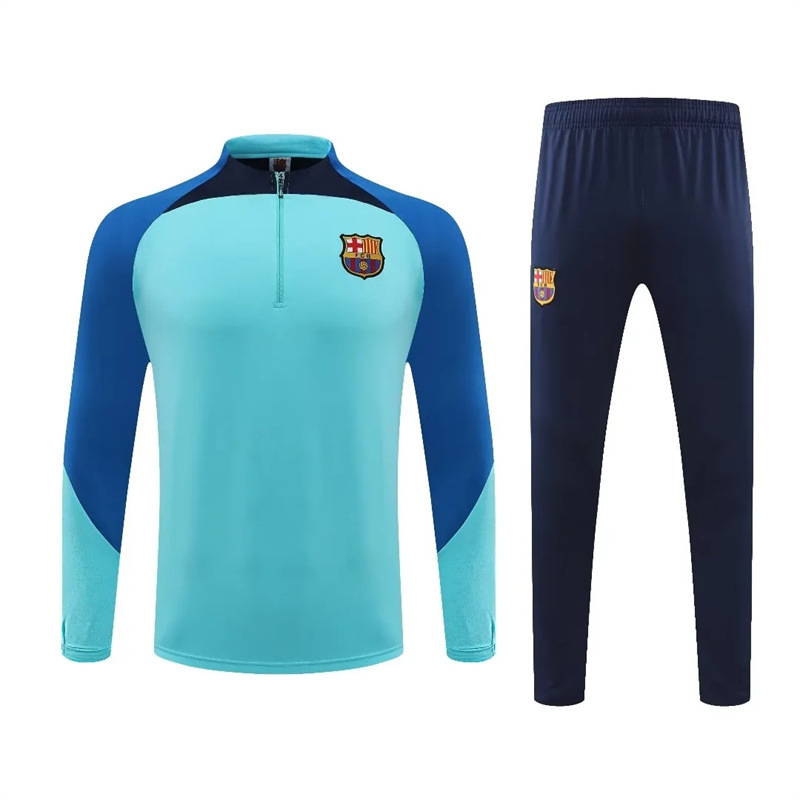 Autumn and Winter Football Training Clothing Set Casual Sports Half Zip Club Jersey Long Sleeve T-Shirt Pants Set