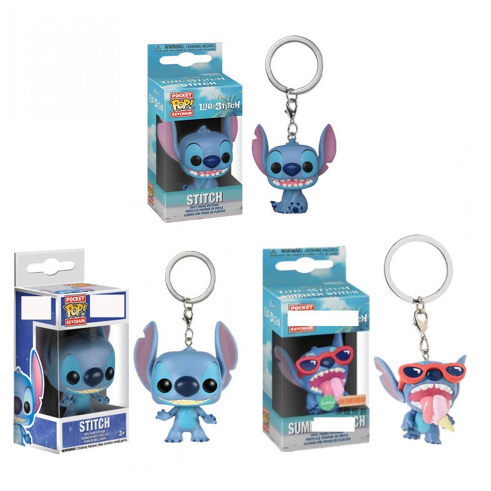 Funko Pop 5cm Lilo Stitch Keychain Cute Disneys Action Figure Keyring Toys Bag Decor Dolls Pendant Boy Girl Gift. 