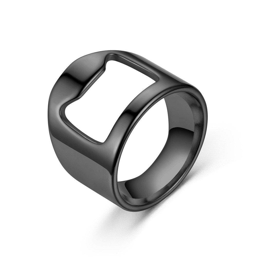 Men Bottle Opener Rings -Stainless Steel Finger Ring -Ring-shape Bottle Cap Opening Remover Tools. 