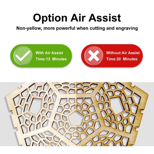 LONGER RAY5 10W Laser Engraver Air Assist Kits, 30L/Min Max Air Flow - US Plug. 
