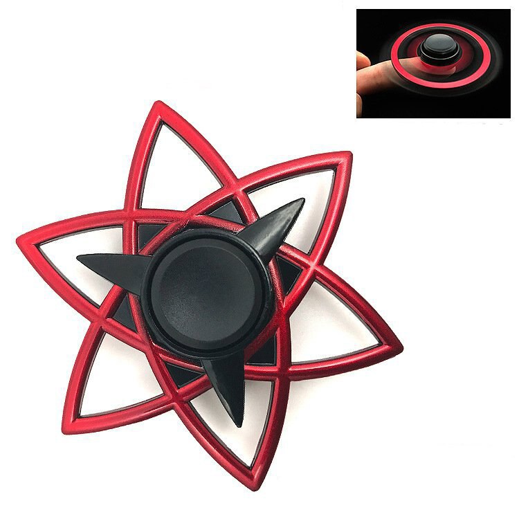 【I】 Naruto Alloy Fidget Spinner Ninja Shuriken Hand Spinner Gyro Toys for Children Stress Relief