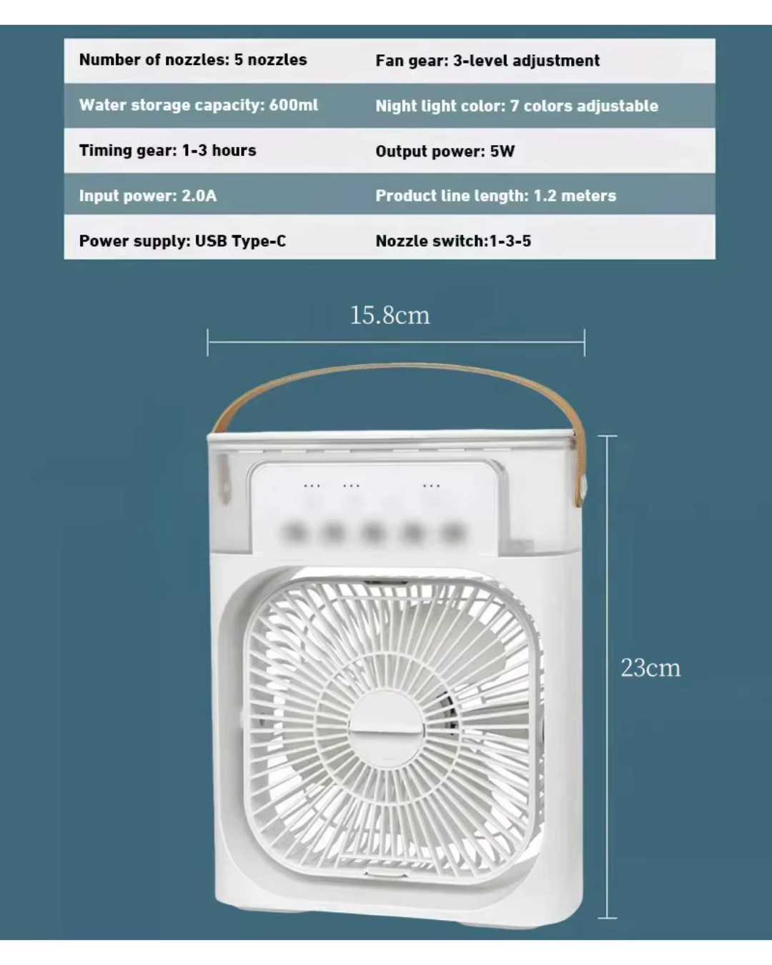 Mini Air Cooler LED Night Light Water Mist Fun 3 In 1 Air Humidifier. 