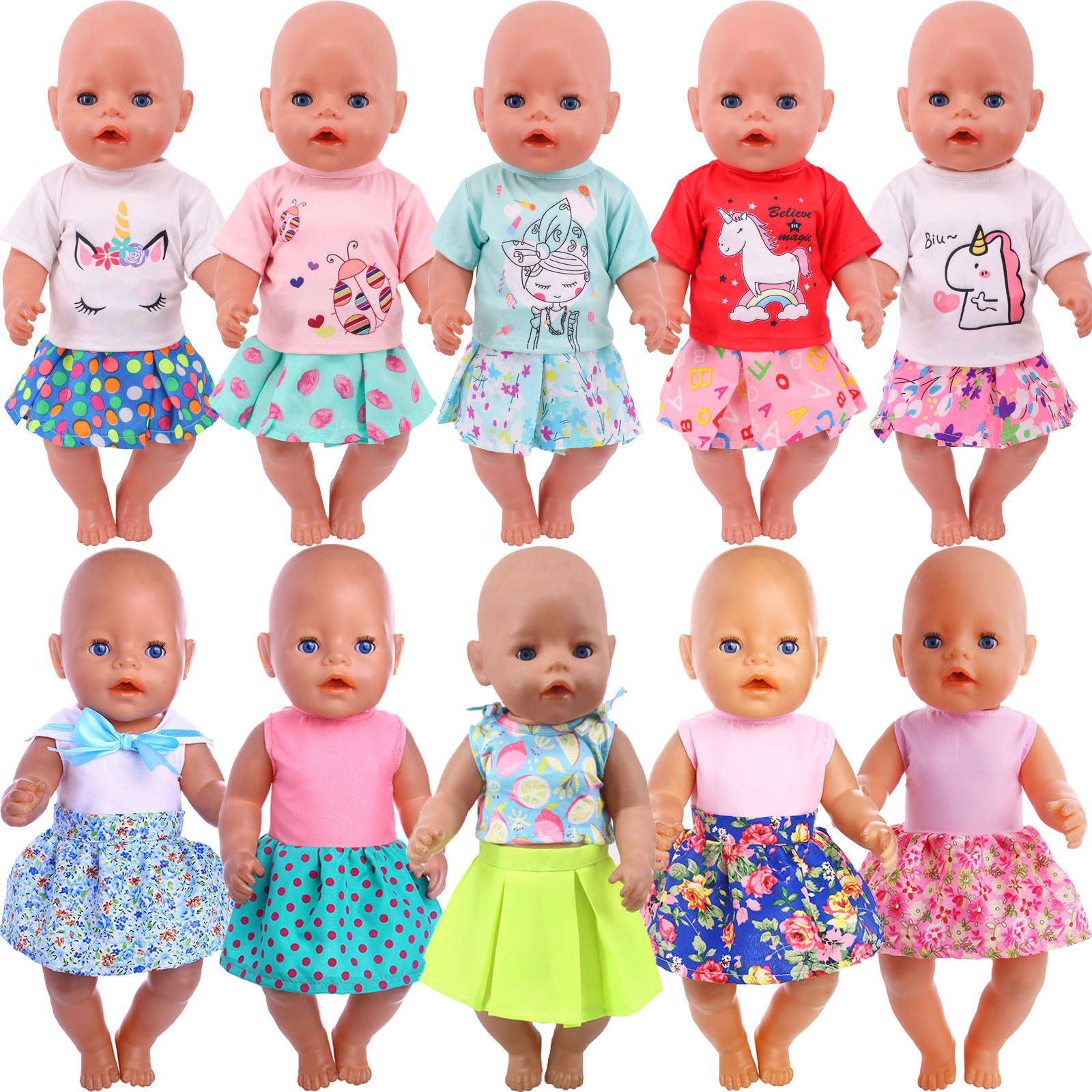 Promote Sale price Doll Outfit Clothes For 43cm 18 Inch Girl Baby Dolls