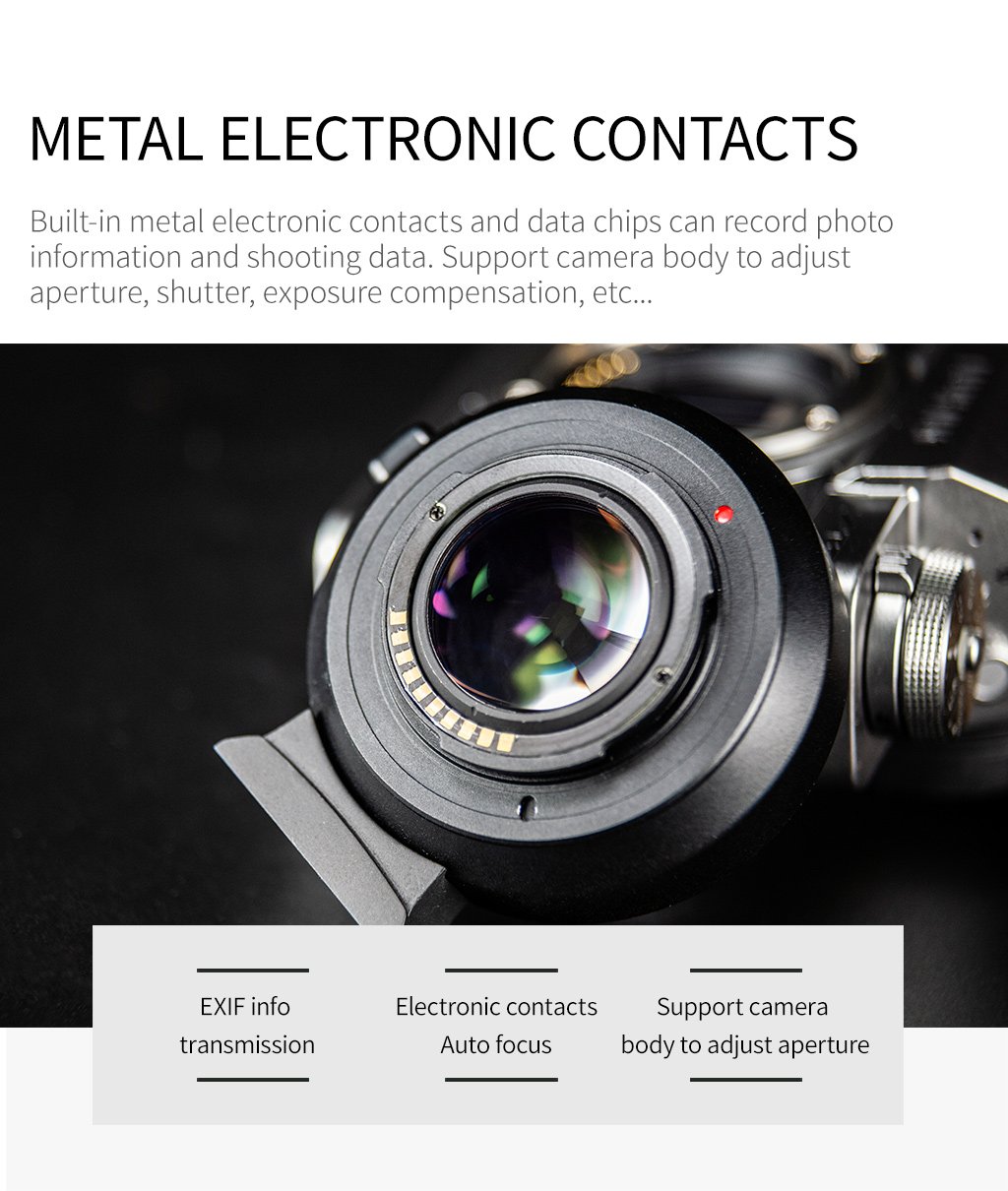 Viltrox EF-EOS M2 EF-M Lens Adapter ring 0.71x Focal Reducer Speed Booster Adapter for Canon EF lens EOS M mount Camera M6 M3. 