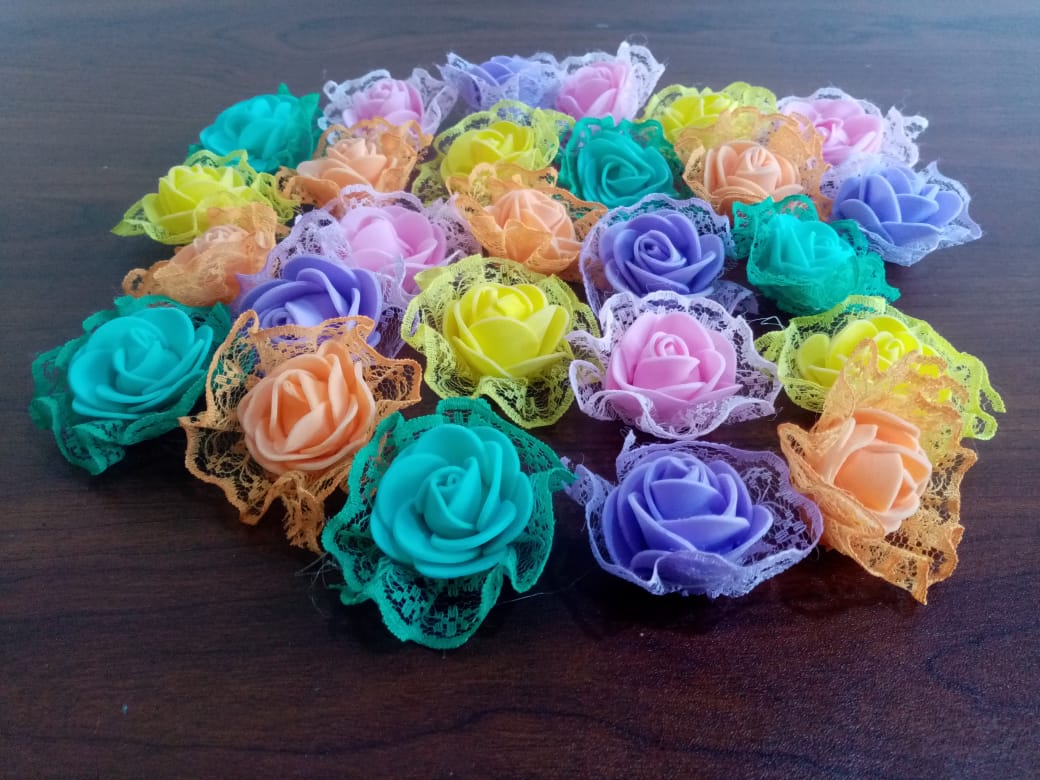 Artificial Flowers, 25 Pieces, Fake Styrofoam Roses With Stems, Suitab