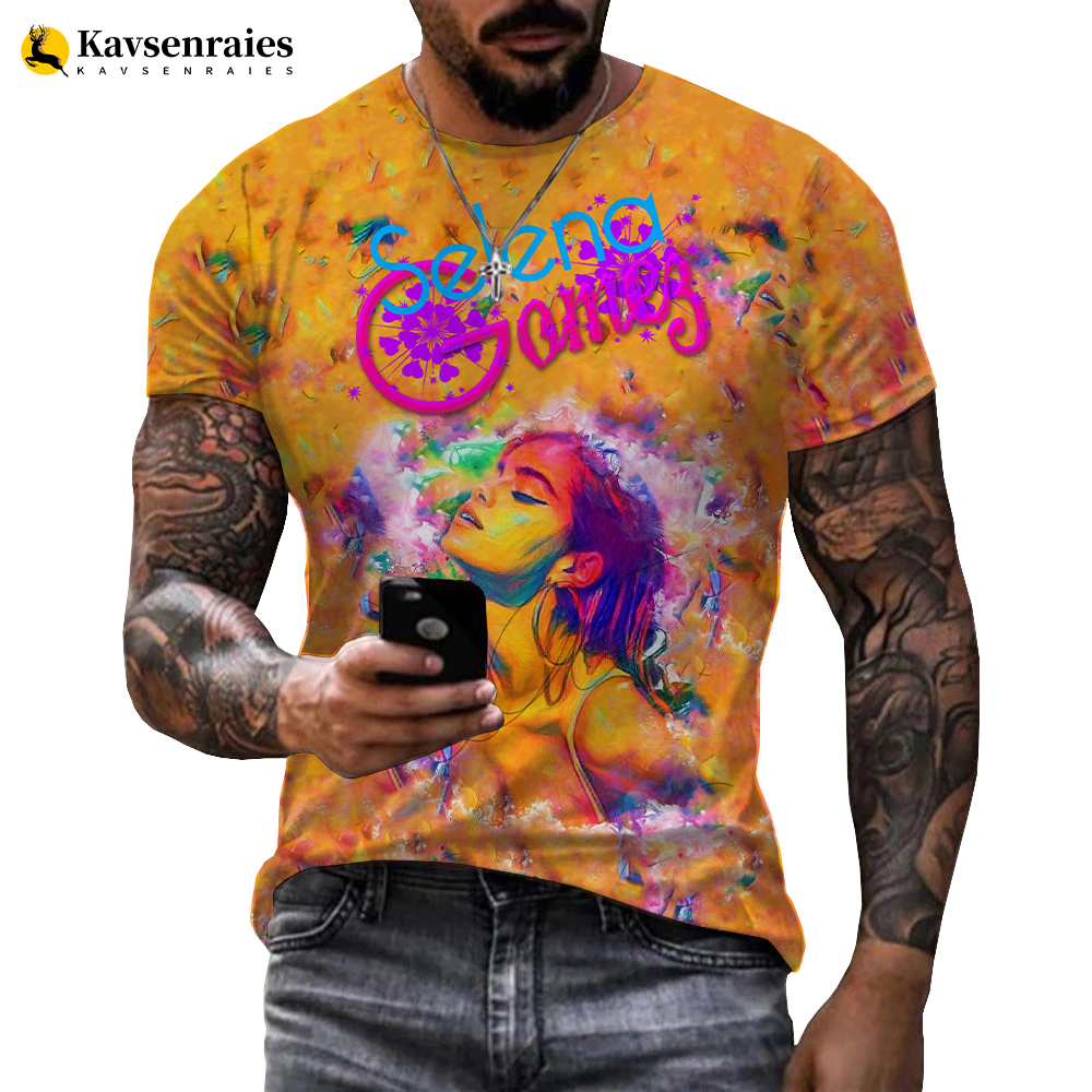New Rholycrown Selena Gomez 3D Print T-shirts Women Men Harajuku 3D T-shirt Selena Gomez Summer T Shirts Short Sleeve Tees 6XL