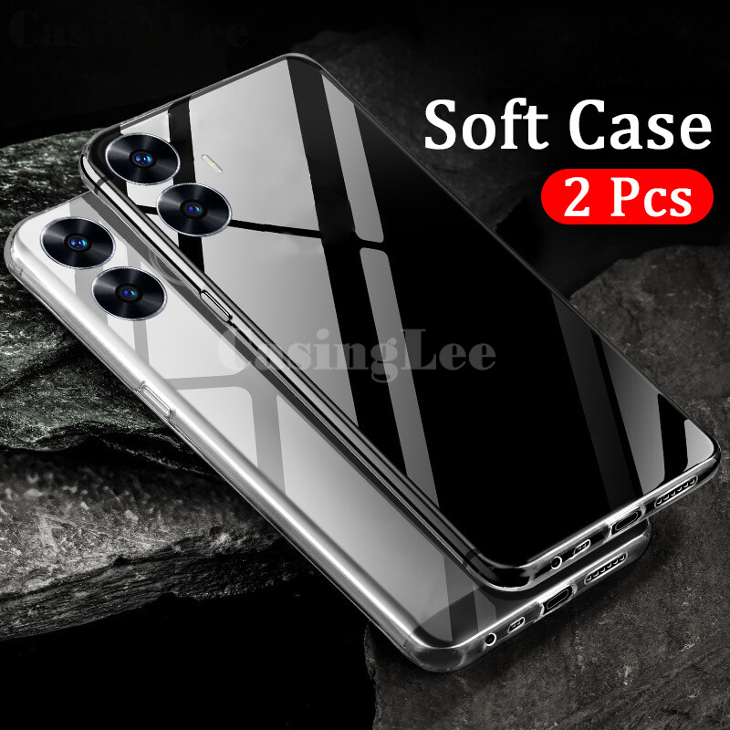2 Pack for Realme C55 Case Soft Transparent Full Protection Clear Back Cover Casing Hp Realme C55 Phone Cases. 