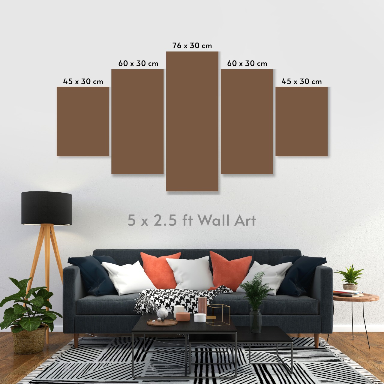5pcs Mountain Sunshine 3d Wall Arts Small Size (5 Feet Wide) Wall Arts Framed - 5 Panel wall art. 
