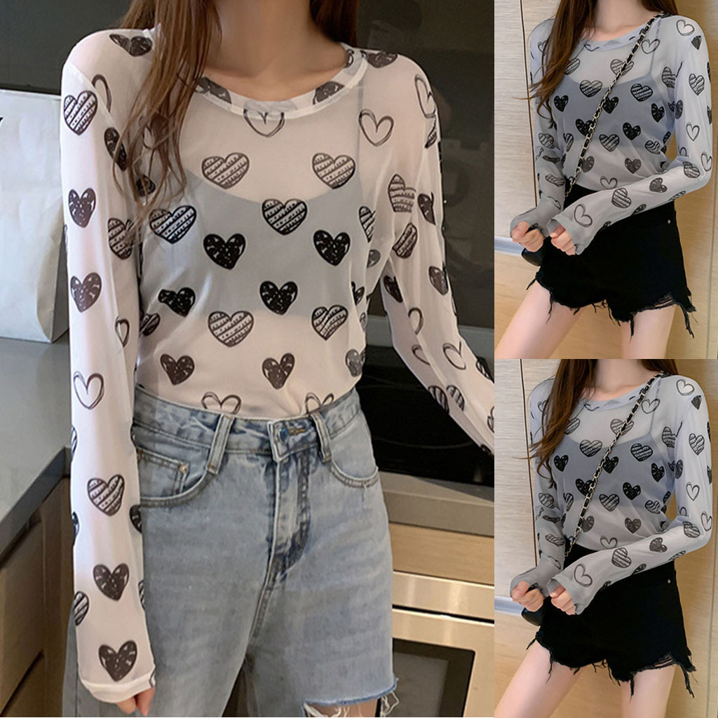 girls in mesh shirts