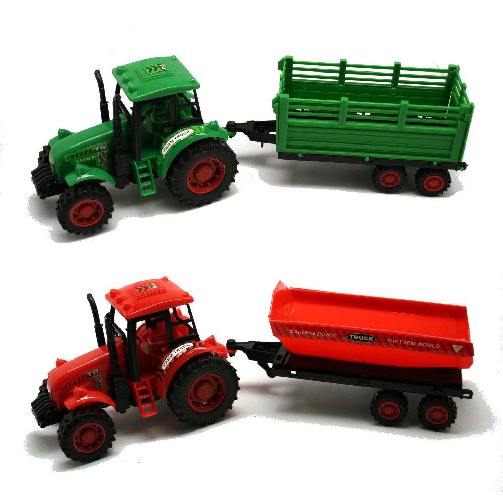 Truck Farm Tractor Car with Bucket Trailer Modern Farm Machinery Car Toy Combination Simulation Farmer Tractor Hobby Toys For Kids. 