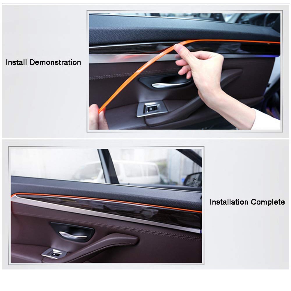 Orrange - 5M EL Car Styling Cold Light Ambience Lamp Line Car Lights Neon Car LED Interior Atmosphere Light Strip - ORRANGE