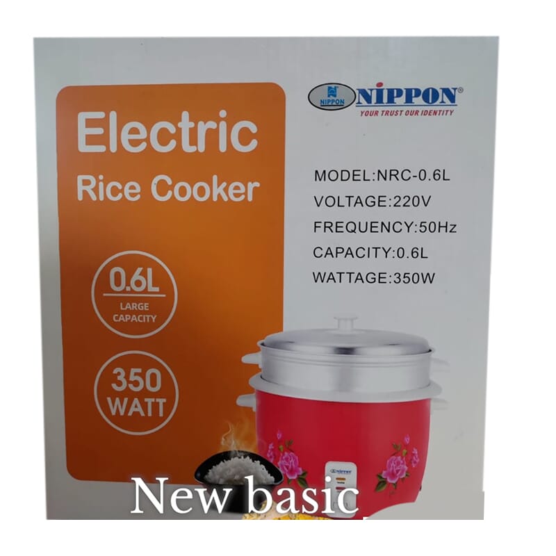 Nippon electric rice cooker capacity 0.6 litre large capacity 350WATT VOLTAGE. 220V. 