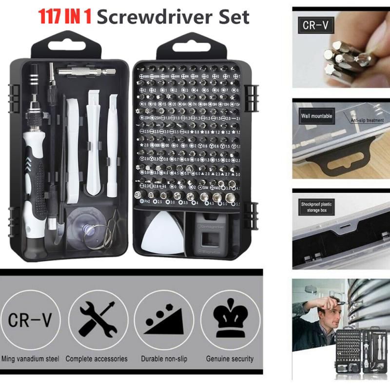 115 in 1 Screwdriver Set, Magnetic DIY Precision Tool kit for Glasses PC Laptop Mobile Cell Phone Digital Watch. 